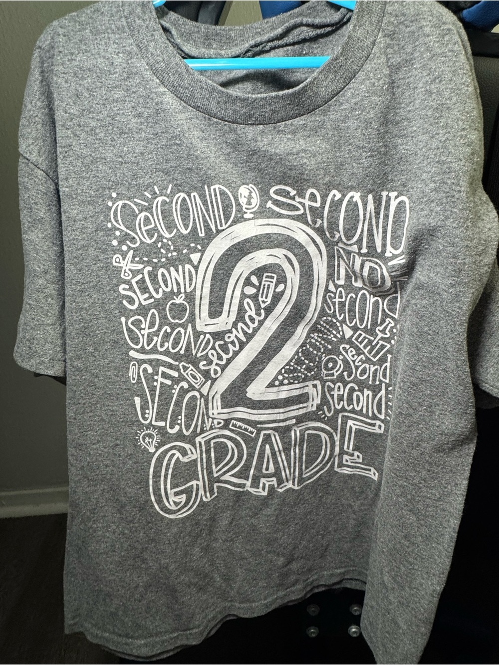 Kids Grey '2nd Grade' Short Sleeve Graphic Tee